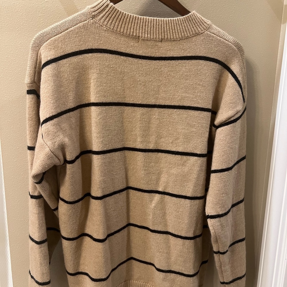 Shop Stevie Striped Tan and Black Sweater - Picture 2 of 3